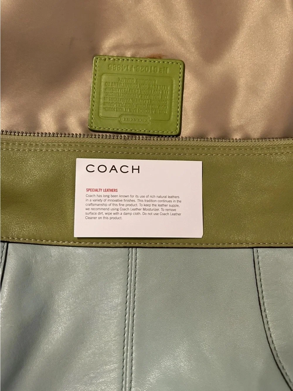 Coach Laura Hobo Bag/Bonnie Wallet Set Seafoam/Lime Leather-Silver Hardware EUC